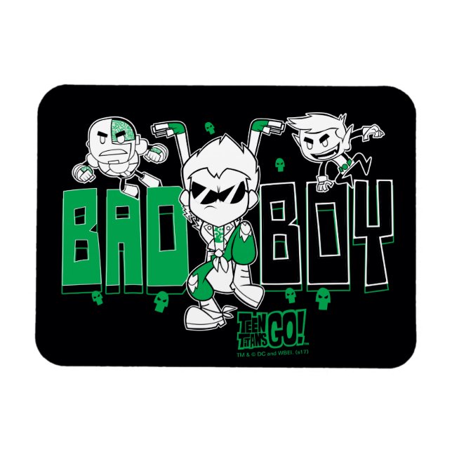 Ímã Teen Titans Go! | Robin, Cyborg e BB "Bad Boy" (Horizontal)