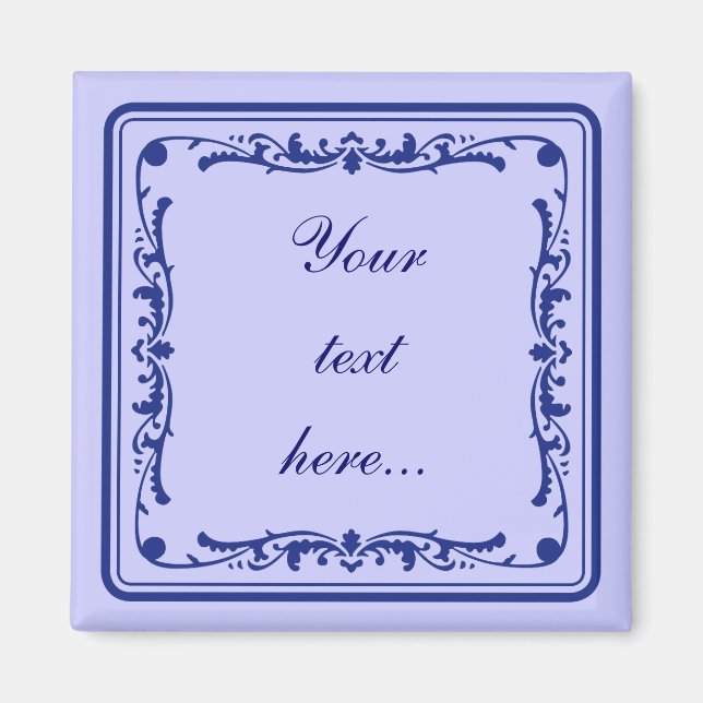 Imã Tegeltje, pequeno azulejo holandês (Frente)