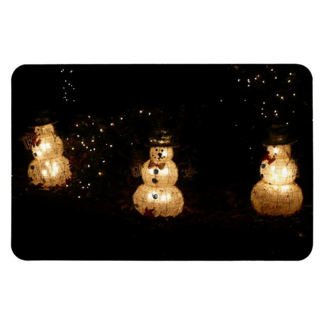 Ímã Tela de luz de feriado Snowman (Horizontal)