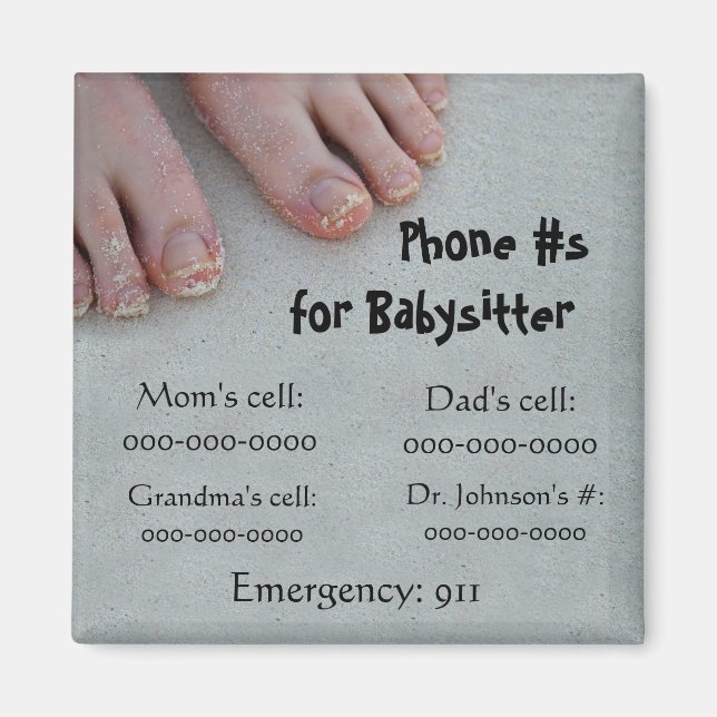 Imã Telefone da Babysitter # Magnet (Frente)