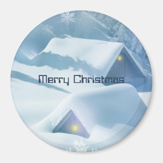 Imã Telhados cobertos com neve brilhante