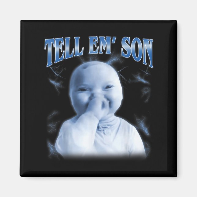 Imã Tell em Son Ai Niche Baby Holding Laugh Gen Z Tuff (Frente)