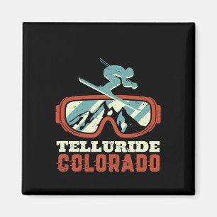 Imã Telluride Colorado Vintage Retro Skiing E Snowbo