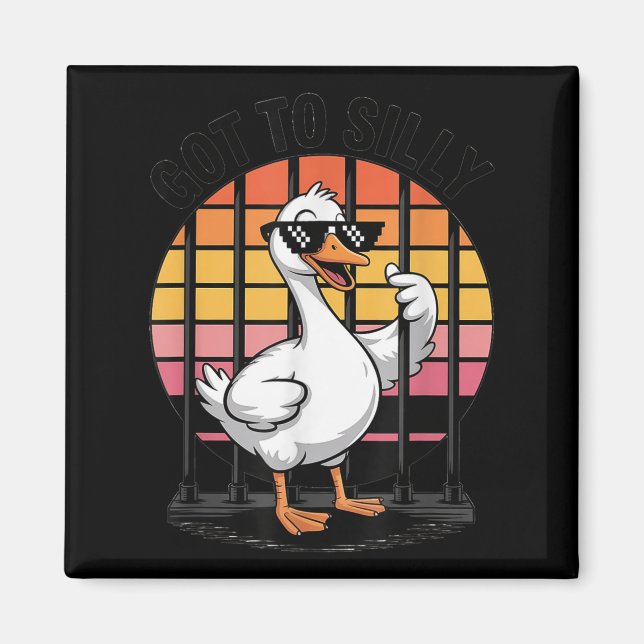 Imã Tem Bobo Engraçado Ganso Retro Pulseiras Pássaro d (Frente)