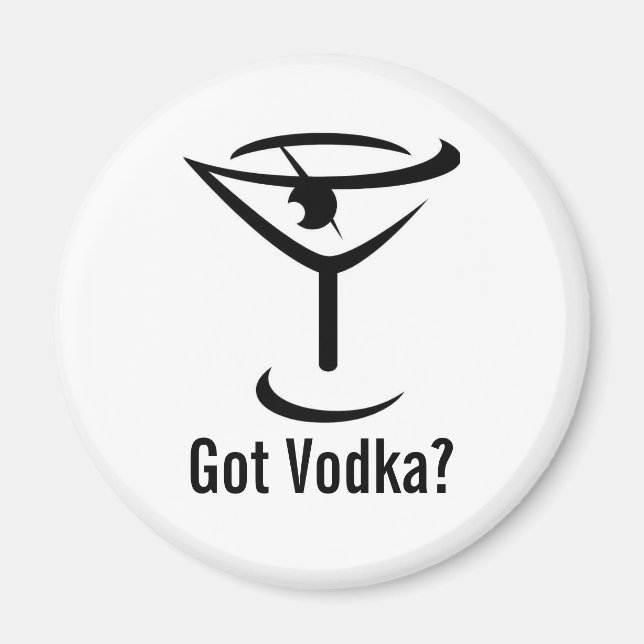 Imã Tem Vodka Round Magnet (Frente)