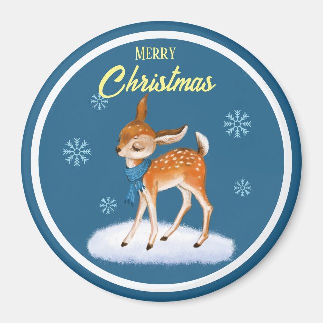 Imã Tema Clássico de Natal Cute Personalizado Ronda Cl (Frente)