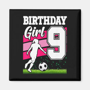 Imã Tema de festa de aniversário de futebol de 9 anos