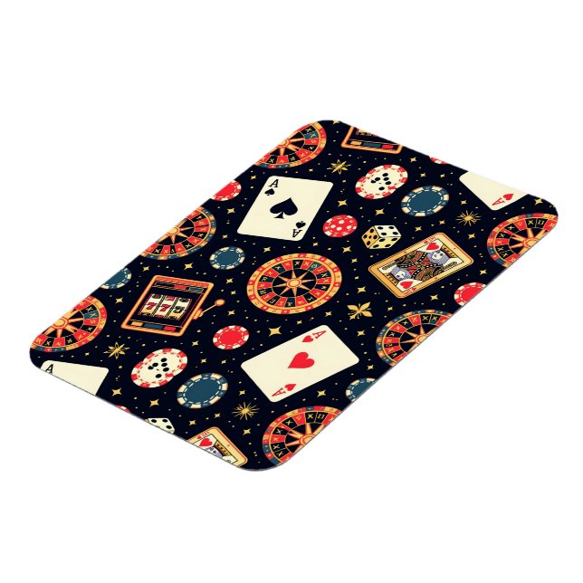Ímã tema de padrão de cassino em preto (Left Side)