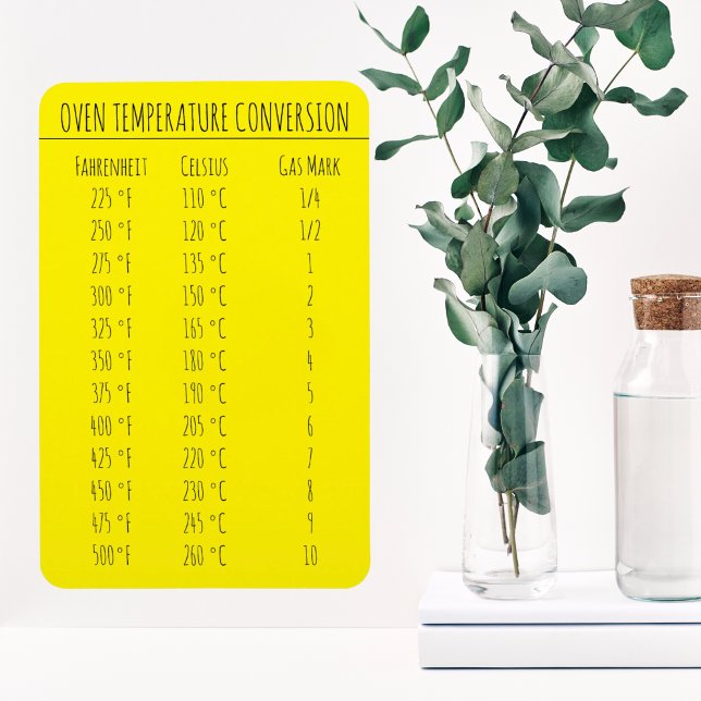 Ímã Temperatura do gráfico de conversão Celsius Fahren (bright temperature conversion table for home cooks and professionals)