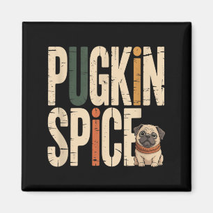 Imã Tempero de Pugkin Engraçado Pug Fofo Outono Amante