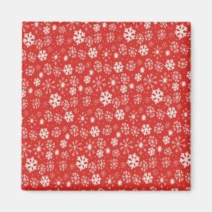 Imã Tempestade de flocos de neve com fundo vermelho pa