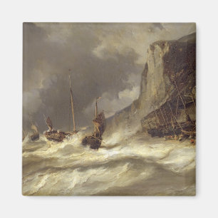 Imã Tempestade na costa em Etretat, Normandy, 1851