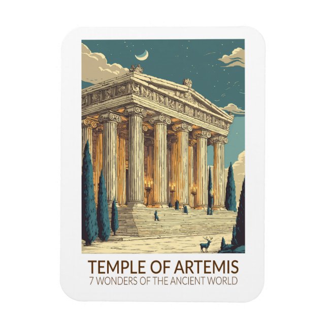 Ímã Templo de Artemis Sete Maravilhas do Mundo Arte (Vertical)