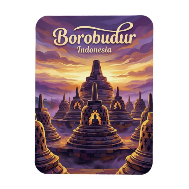 Ímã Templo de Borobudur Indonésia (Vertical)