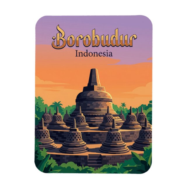 Ímã Templo de Borobudur Indonésia (Vertical)