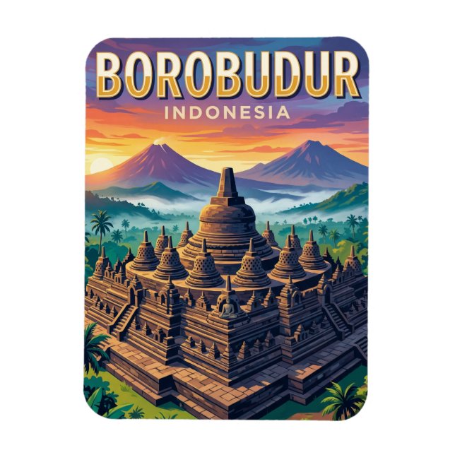 Ímã Templo de Borobudur Indonésia (Vertical)