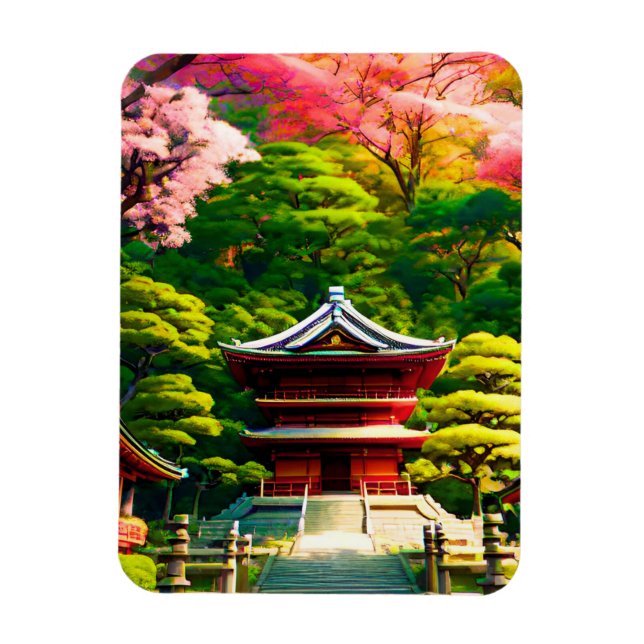Ímã Templo de Cherry Blossom (Vertical)