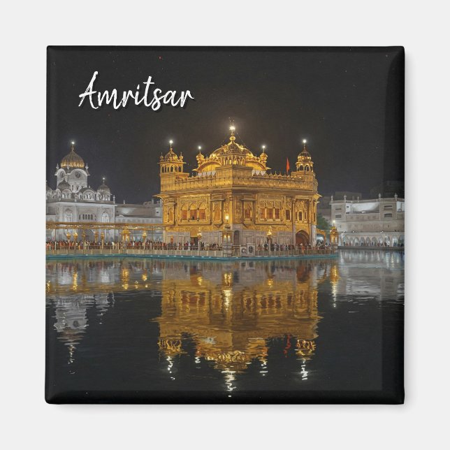 Imã Templo de Ouro Amritsar Noite Índia (Frente)