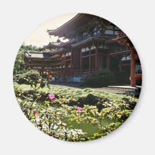 Imã Templo japonês, Byodo-- em flores de Oahu