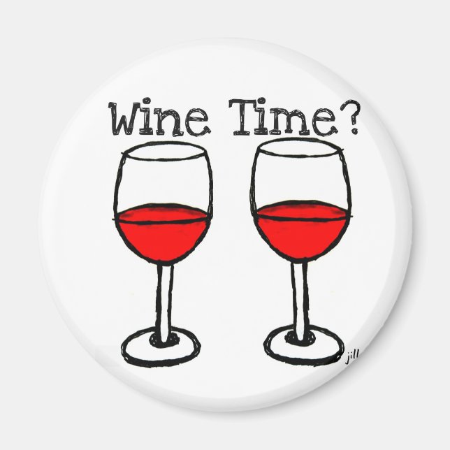 IMÃ "TEMPO DO VINHO?" VIDRO VERMELHO IMPRESSÃO (Frente)