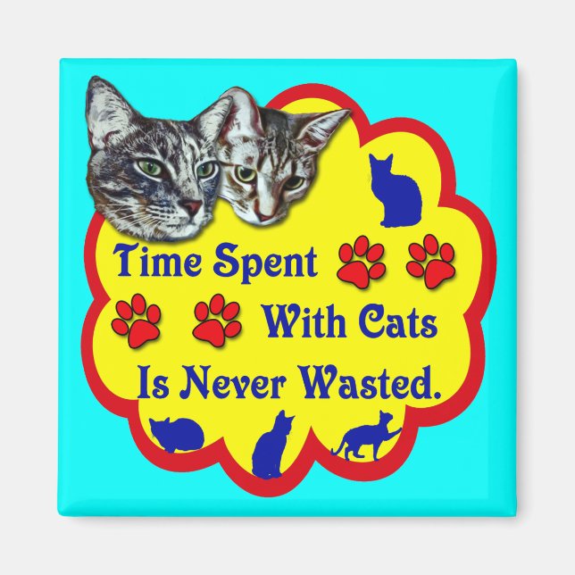 Imã Tempo Gasto Com Gatos (Frente)