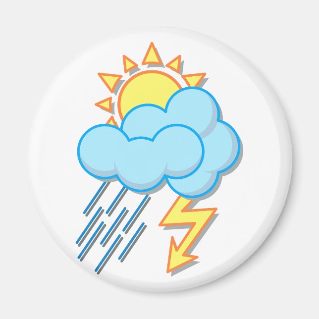 Imã Tempo sol chuva raio weather sun rain (Frente)