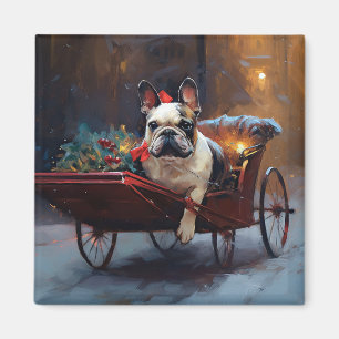 Imã Temporada Festiva de Natal do Bulldog Francês