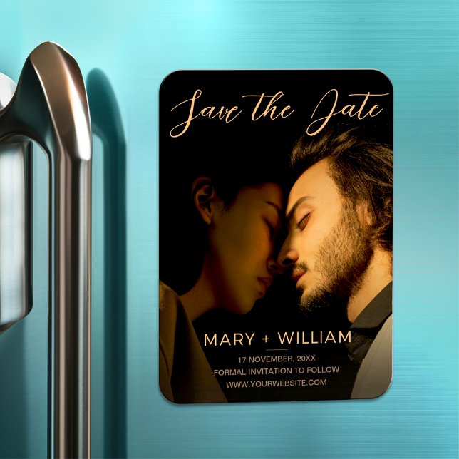 Ímã Tendência De Casamento Elegante Salva A Foto Da Da (Criador carregado)