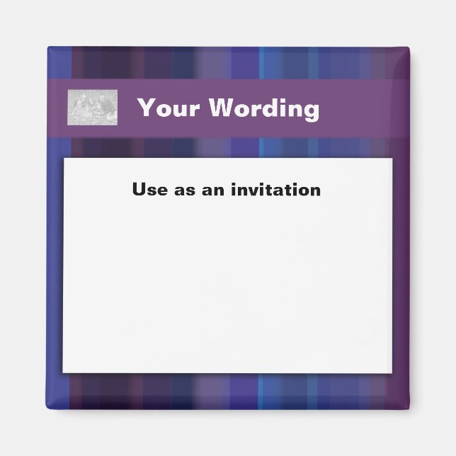 Imã Tendência de faixas azuis roxas - personalizáveis (Frente)