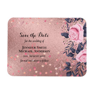 Ímã Tendência ROSEGOLD Casamento Cor-de-Rosa Metálic