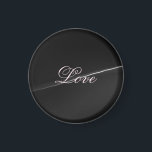 Imã Tendy Dark Cinza Wave Love Calliografia<br><div class="desc">Você pode mudar facilmente as fontes e as cores. Você também pode adicionar seu logotipo e a imagem de fundo conforme desejar.</div>