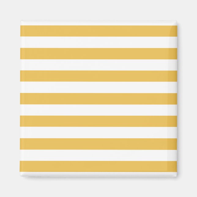 Imã Tendy Yellow e White Wide Horizontal Stripes (Frente)