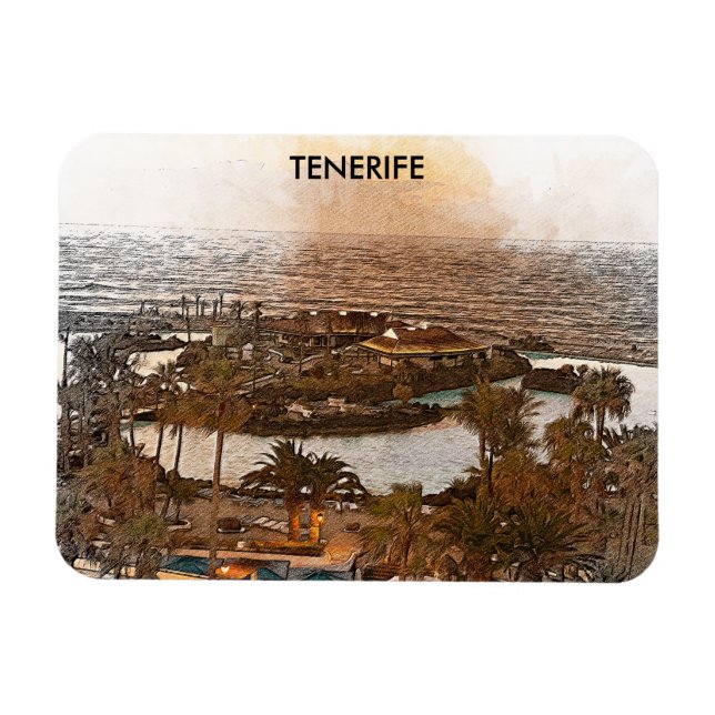 Ímã Tenerife Canarias viagens vintage Espanha (Horizontal)