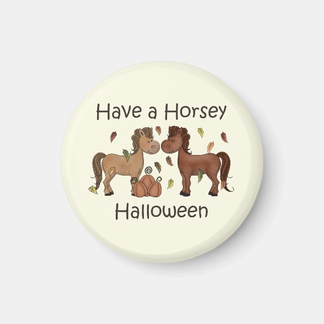 Imã Tenha um Magneta Horsey Halloween (Frente)