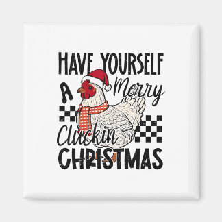 Imã Tenha um Natal Cluckin Feliz Frango C
