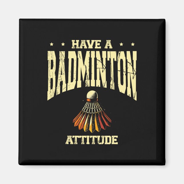 Imã Tenha Um Shuttle Jogador De Badminton De Atitude D (Frente)