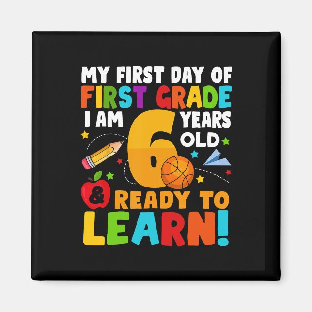 Imã Tenho 6 anos prontos para aprender as minhas costa (Frente)