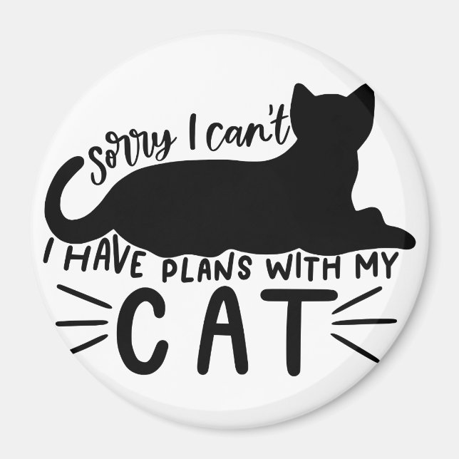 Imã Tenho planos com meu gato (Frente)