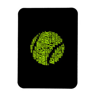 Ímã Tênis - Termos do Tênis Player Reproduzindo a esfe