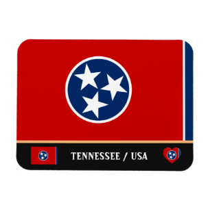 Ímã Tennessee Flag & Tennessee State /viagem America