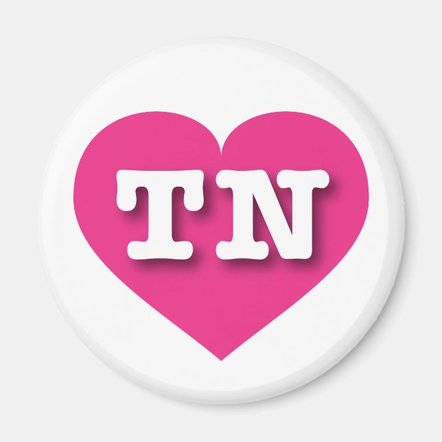 Imã Tennessee Hot Pink Heart - Adoro TN (Frente)