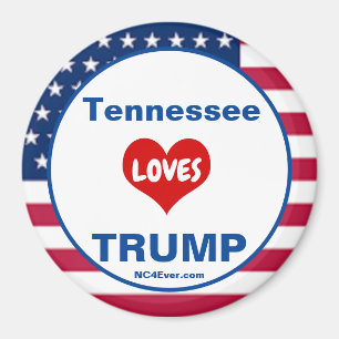Imã Tennessee LOVES TRUMP Patriotic Fridge