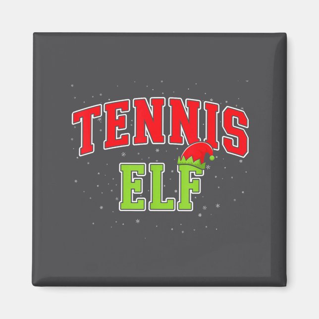 Imã Tennis Elf Christmas Family Matching Group Xmas  (Frente)