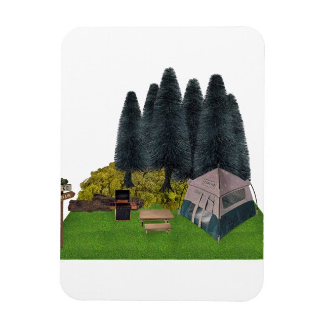Ímã Tent Camping in the Forest (Vertical)