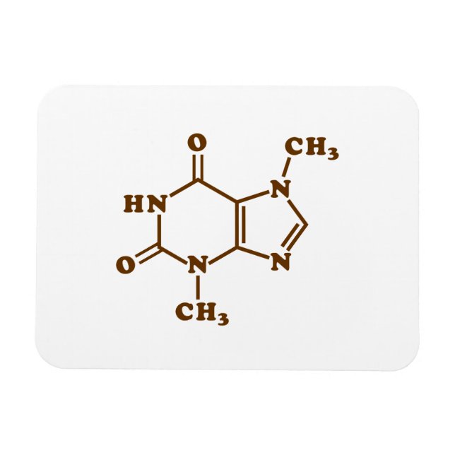 Ímã Teobromina - Teobromina - Fórmula Química Molecula (Horizontal)