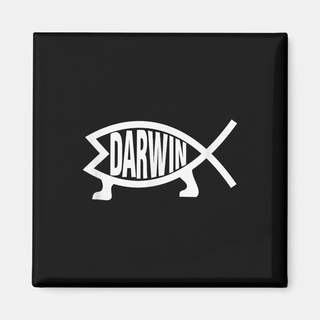 Imã Teoria Ateu Charles Darwin De Evolução Peixe (Frente)