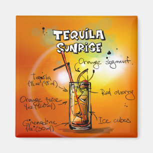 Imã Tequila Sunrise Recebe Bebida Tropical