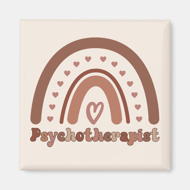 Imã Terapêutica Boho Rainbow Psicoterapeuta (Frente)