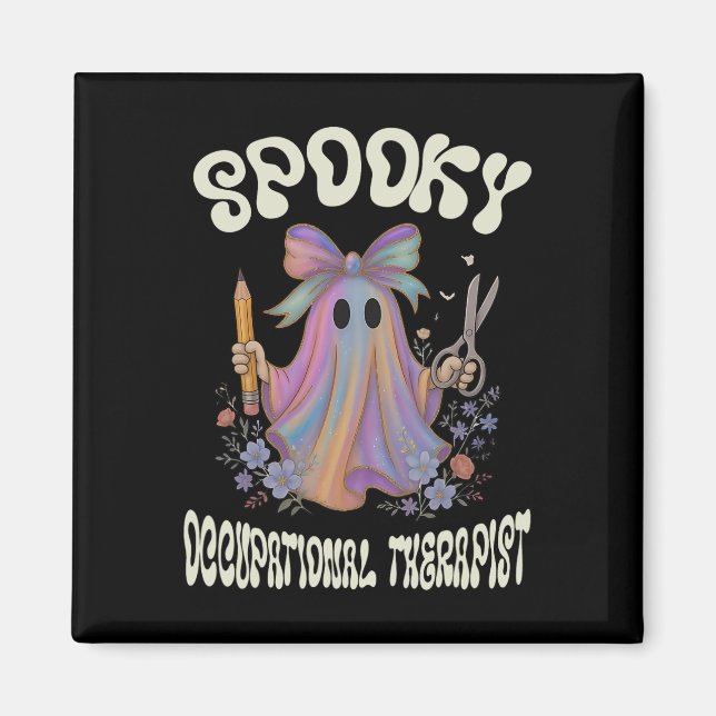 Imã Terapêutica Ocupacional Spookational Ghost Floral  (Frente)