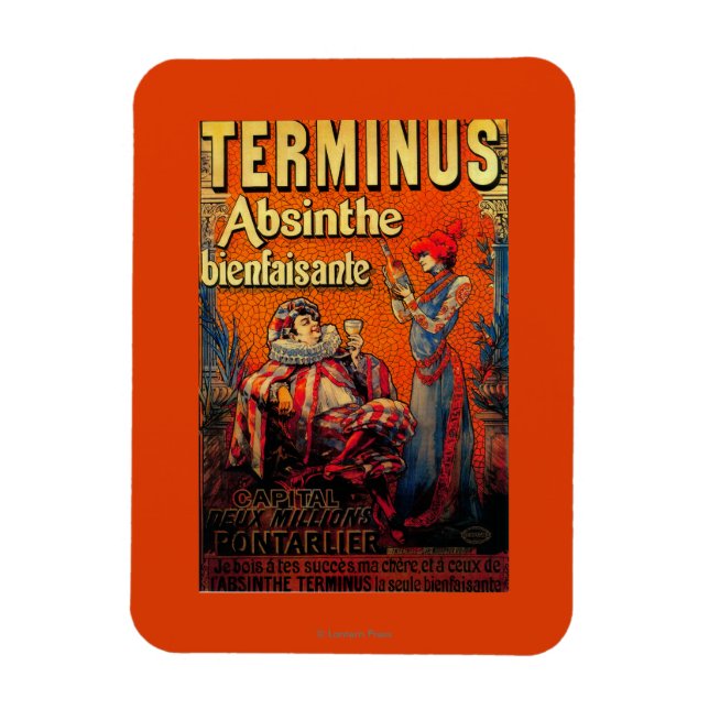 Ímã Terminus Absinthe Vintage PosterEurope (Vertical)
